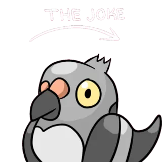 🙄 4281a3da THE JOKE bird, joke, pigeon, meme telegram sticker