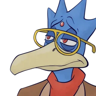 😑 739d34d1 Berlby Deltarune deltarune, bird, eyeglasses, suit, berlby telegram sticker