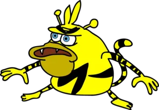😠 b85c4650 cartoon, bee, angry, monster, insect, funny telegram sticker