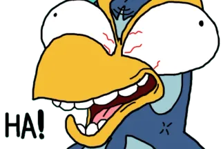 🤣 bc034d36 HA! cartoon, funny, meme, sticker, bird telegram sticker