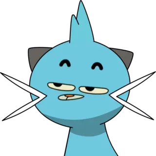 😒 d081806c cartoon, character, sticker, funny, cute, blue telegram sticker