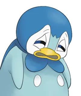 😥 0111fdc3 Piplup pokemon, tiplouf, triste, mignon, anime, dessin animé telegram sticker