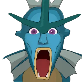 😮 01a19fd4 Gyarados pokemon, gyarados, flippant, drôle, mème, fanart telegram sticker
