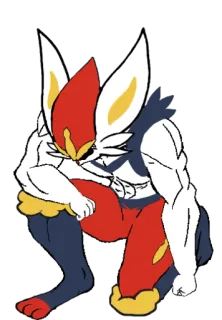 🧎‍♂️ 0550a1b6 Cinderace pokemon, cinderace, lapin, musclé, dessin animé telegram sticker