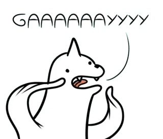 🏳️‍🌈 2f01c3ac GAAAAAYYYYY chien, dessin animé, mème, animal, drôle telegram sticker