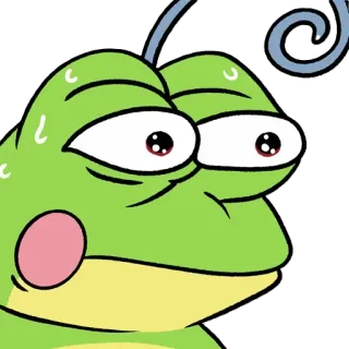 😨 abfba9e4 grenouille, dessin animé, transpiration, nerveux, émoticône telegram sticker