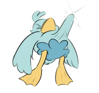 🍆 b14e8b92 oiseau, canard, dessin animé, geste obscène, animal telegram sticker