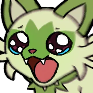 😧 e46418c9 Sprigatito pokemon, poussacha, chat, animal, dessin animé, animé telegram sticker