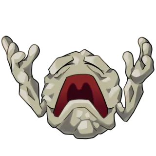 😩 f881ab23 Geodude pokemon, racaillou, pleurs, roche, animé telegram sticker