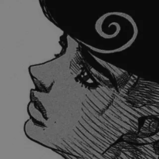 🏹 929a95f8 만화, 애니메이션, 미술, 초상화, 흑백 telegram sticker