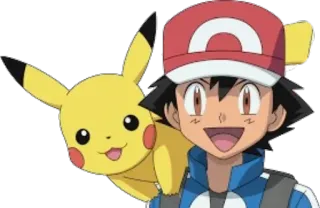 🧡 802b4978 Ash Ketchum Pokemon Pokémon, Ash Ketchum, Pikachu, Anime, Cartoon whatsapp sticker