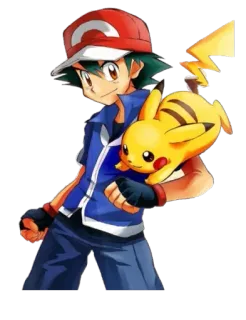 💚 f772ad33 Ash Ketchum Pokemon Pokémon, Ash Ketchum, Pikachu, Anime, Cartoon whatsapp sticker
