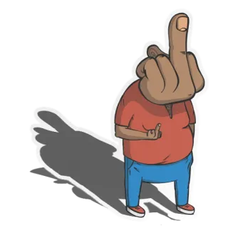 🖕 36eb31a5 가운데 손가락, 모욕적, 제스처, 만화, 남자, 무례한 telegram sticker