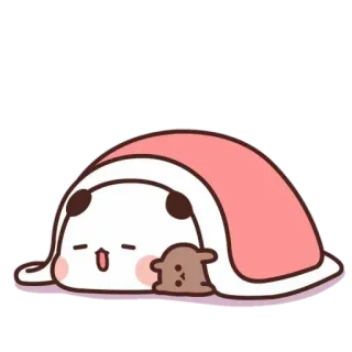 ☺️ e660692b cute, sleeping, bear, blanket, animal, cartoon whatsapp sticker