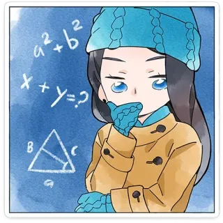 🤔 67b38775 a² + b²
x + y=? 수학, 방정식, 캐릭터, 겨울, 파란색, 소녀, 과학, 학교 telegram sticker