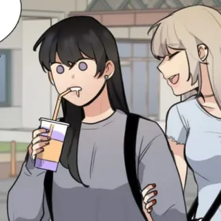 🐈‍⬛ 6805e715 漫画, 女の子, 飲み物, 女性, 友情 telegram sticker