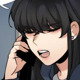 🐾 80198e1f 漫画, 女性, 電話, 通話, アニメ, 女の子 telegram sticker