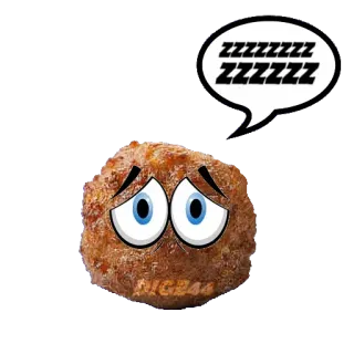 😴 68cdab80 NIGBAA ミートボール, アニメ, zzz, 眠い, 食べ物, アニメーション telegram sticker
