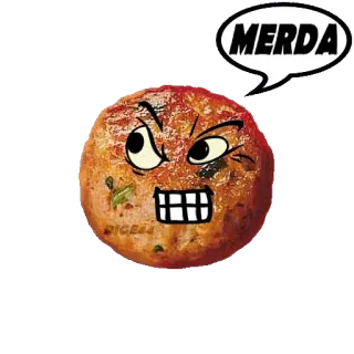 💩 79f0226b MERDA ミートボール, 漫画, 不快, 怒り, 食べ物 telegram sticker