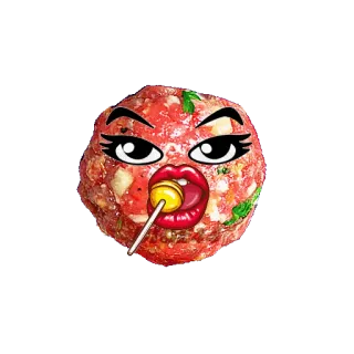 🍭 a0a9f019 ミートボール, ロリポップ, 食べ物, 面白い, 漫画 telegram sticker