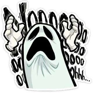 👻 57d39e4b Oooooh... 유령, 으스스, 할로윈, 만화, 무서운, 부 telegram sticker
