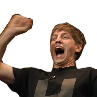 🤣 06691470 bersemangat, merayakan, berteriak, pria, emosi, kebahagiaan telegram sticker