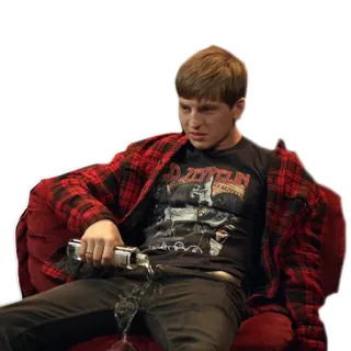 🥵 2fc74332 pria, alkohol, musik, kaus, potret telegram sticker