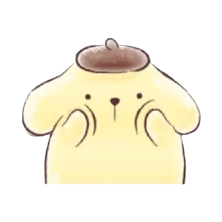 🍮 0267e9e8 Pom Pom Purin sanrio, kawaii, chó, vàng, nhân vật, dễ thương, phim hoạt hình telegram sticker