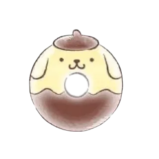 🍮 4149adb2 Pompompurin chó, bánh donut, món tráng miệng, thức ăn, kawaii, sanrio telegram sticker