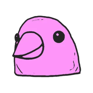 🐦 43f5bb41 Vogel, rosa, Tier, niedlich, Cartoon telegram sticker