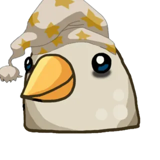 🐦 dcf1f4c6 Vogel, niedlich, verschlafen, Tier, Cartoon telegram sticker