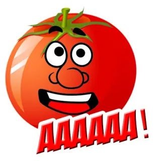 😱 f8959a4c AAAAAAA! cà chua, hoạt hình, thức ăn, rau, biểu cảm, hét, sợ hãi, hoảng loạn telegram sticker