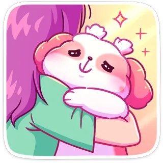 🤗 684e8c1e hond, knuffel, schattig, cartoon, vriendschap, liefde, huisdier telegram sticker