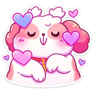 ☺️ 6edfd2dd hond, puppy, lief, hartjes, kawaii, sticker, schattig telegram sticker