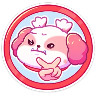 😡 77b9cf6f hond, puppy, denkend, cartoon, dier telegram sticker