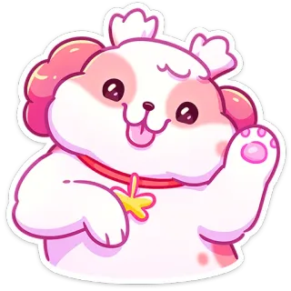 👋 89dd7592 hond, puppy, schattig, cartoon, dier, kawaii telegram sticker