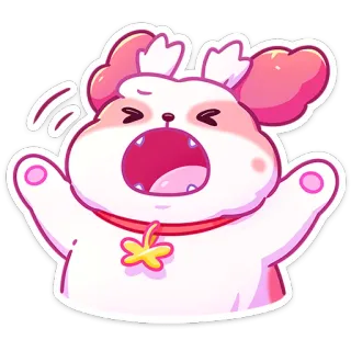 😱 a487a043 hond, cartoon, schattig, boos, huisdier, dier, sticker telegram sticker