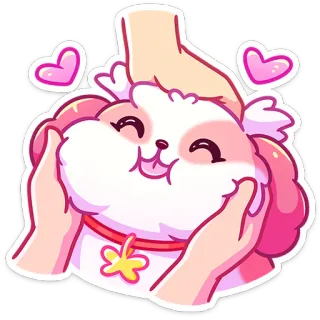 ☺️ bfb6fc38 hond, dier, schattig, roze, illustratie, cartoon, huisdier, sticker telegram sticker