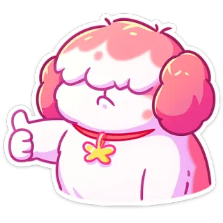 👍 d21f9c1a hond, duim omhoog, schattig, huisdier, dier, cartoon telegram sticker