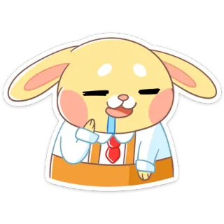 🤤 117c1c87 konijn, cartoon, schattig, kawaii, personage, eten, drinken telegram sticker