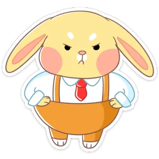 😡 226e7ca9 konijn, boos, cartoon, dier, grappig, personage, schattig, konijntje telegram sticker