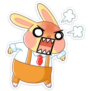 🤬 22b468a6 boos, konijn, cartoon, uitdrukking, emotie, woedend telegram sticker