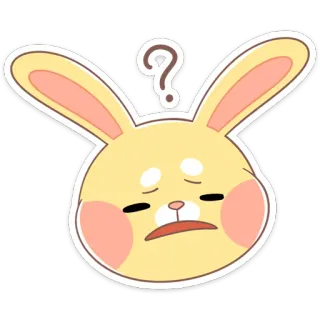 ❓ 441a494e konijn, konijntje, vraagteken, verward, sticker, schattig telegram sticker