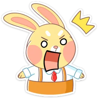 😤 777da82b Cartoon, Konijn, Boos, Uitroepteken, Schattig, Geschrokken telegram sticker