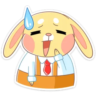 😅 c94949b1 konijn, zweetdruppel, cartoon, uitdrukking, nerveus, personage telegram sticker