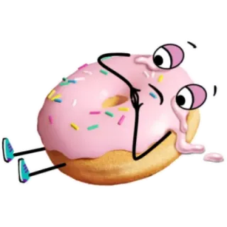 ⚰ 550e6bdc 甜甜圈, 食物, 卡通, 可爱, 粉色, 糖屑, 甜 telegram sticker