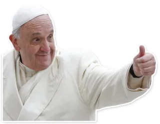 👍 9eb22683 Pope Francis Pape, Pouce levé, Chef religieux, Catholique, François telegram sticker