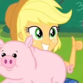 🍎 0a5a4b8d Applejack My Little Pony мультфильм, пони, свинья, дружба, животное telegram sticker