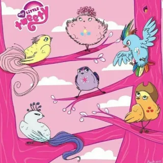 🕊️ 42fe2ae2 My Little Tweety птицы, My Little Pony, Твитти, мультфильм, фанарт telegram sticker