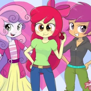 ❤️ 7e4b2e58 apple bloom, sweetie belle, scootaloo, мой маленький пони, mlp telegram sticker